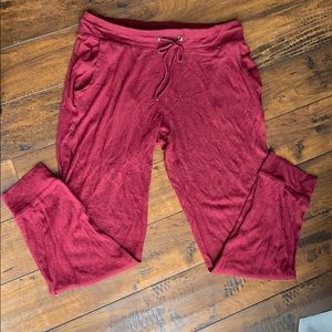 Red sweat pants